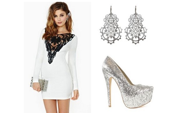 Vestido blanco accesorios plateados – Hermosos vestidos